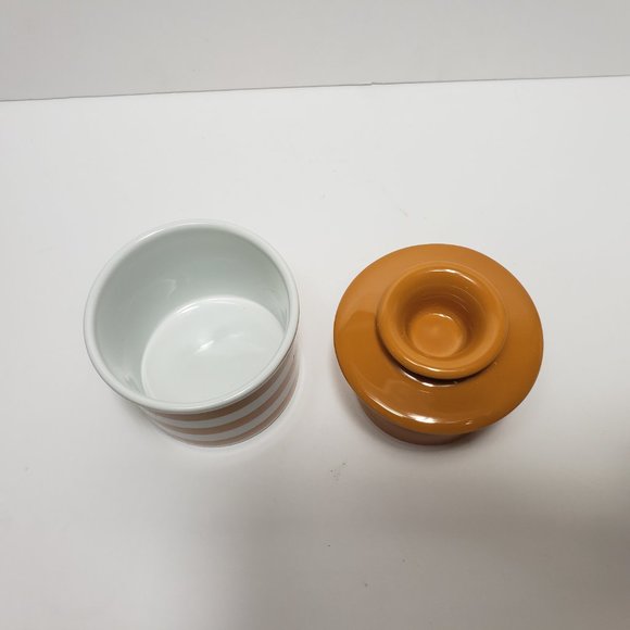The Original Butter Bell Crock Yellow & White Striped Ceramic Butter Dish - Picture 7 of 13